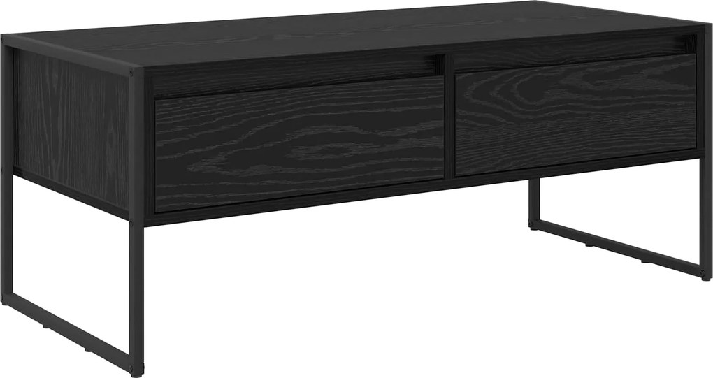 vidaXL Dohányzóasztal fiókkal Fekete tölgy 100 x 46 x 40 cm Faanyag