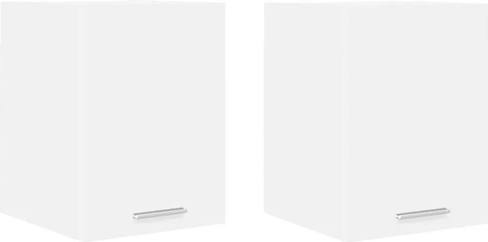 vidaXL Függő szekrény tárolóval 2 pcs Fehér 30 x 31 x 40 cm Faanyag