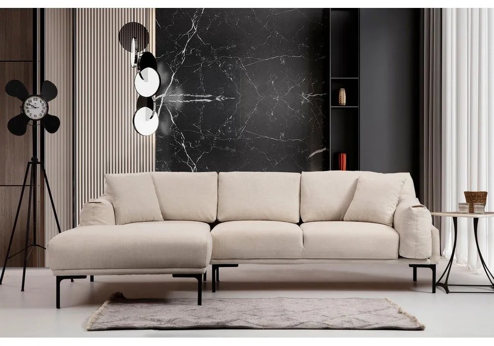 Leo világosbézs sarokkanapé, bal oldali - Artie