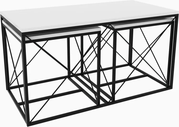 Defne dohányzóasztal, fehér, 100 cm