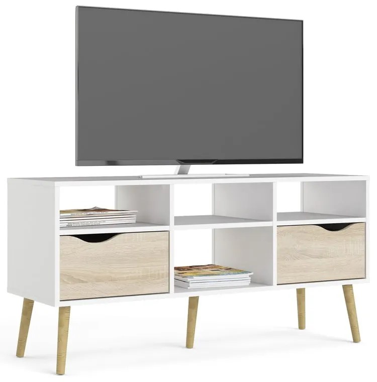 Oslo fehér TV-állvány, 117 x 57 cm - Tvilum