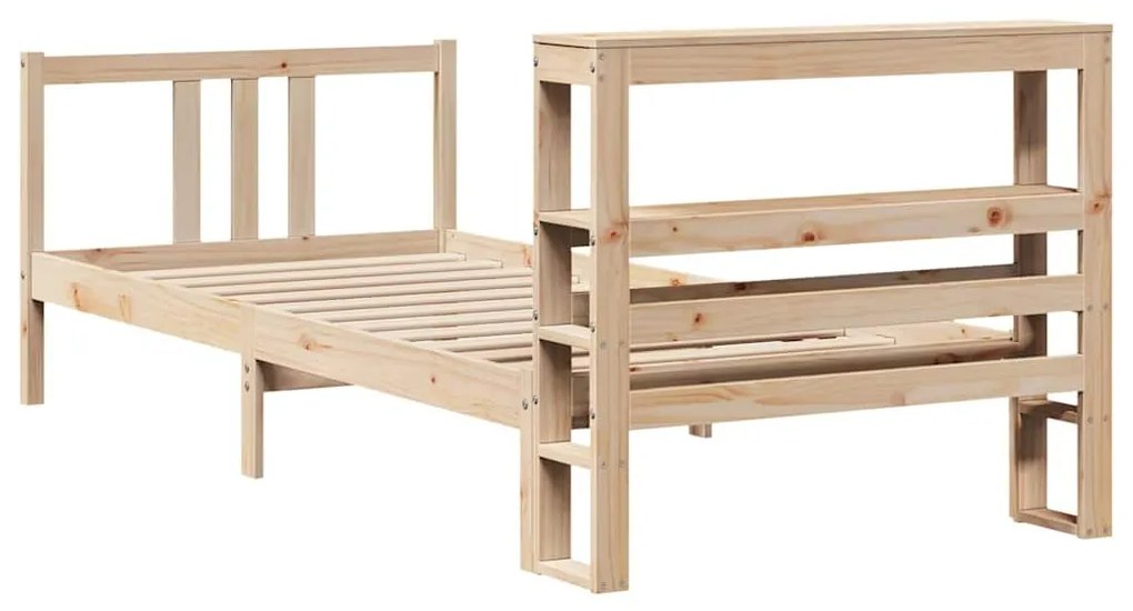 tömör fenyőfa ágykeret fejtámlával 75 x 190 cm