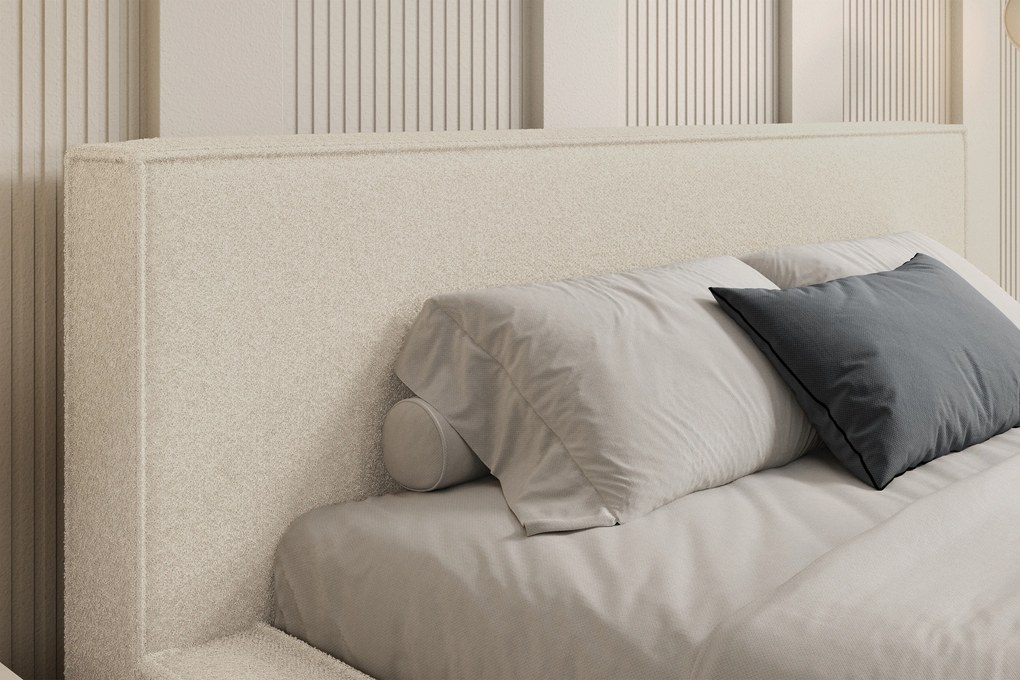 Nirello kárpitozott ágy 160x200 cm, ágyneműtartós - bézs buklé Quelle 03