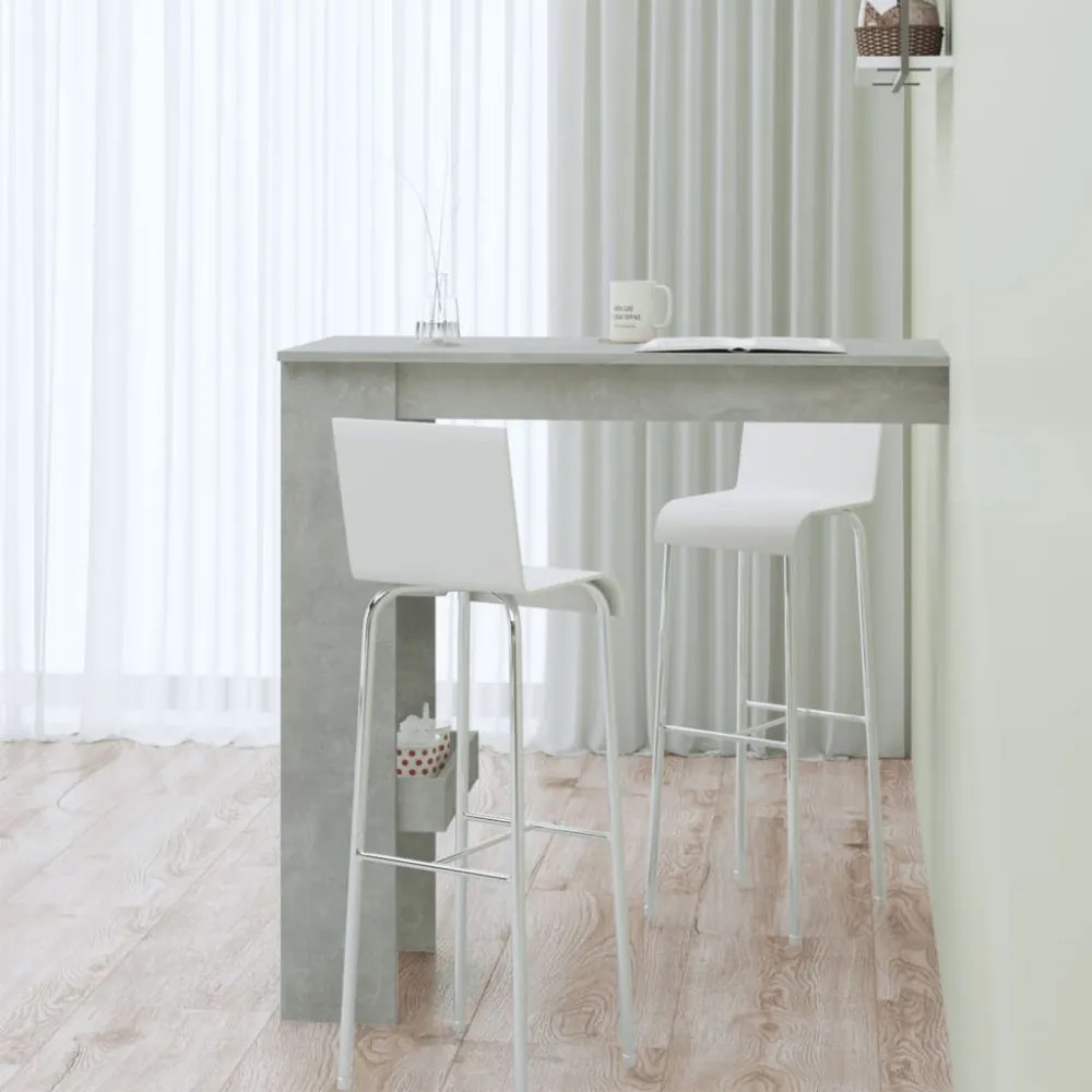betonszürke fatermék fali bárasztal 102 x 45 x 103,5 cm