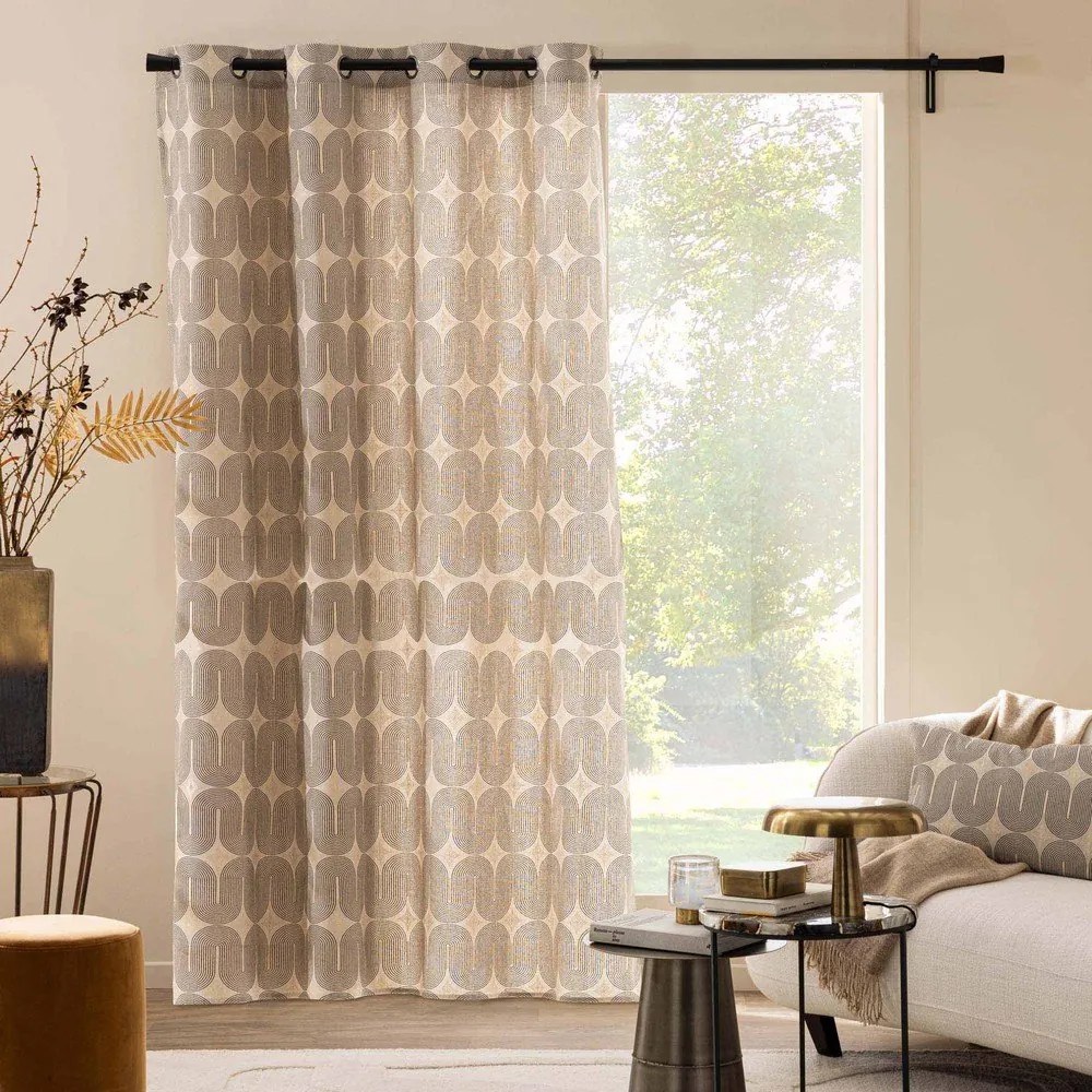 Fekete-bézs függöny 140x240 cm Ondine – douceur d'intérieur