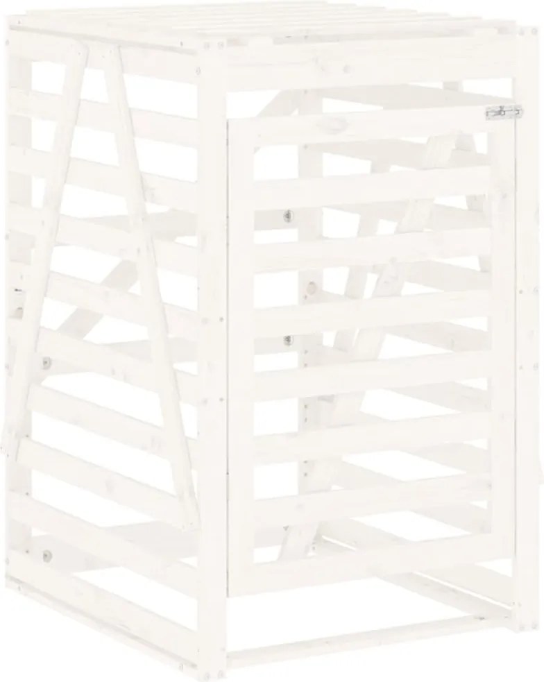 vidaXL fehér tömör fenyőfa szemeteskuka tároló 84x90x128,5 cm
