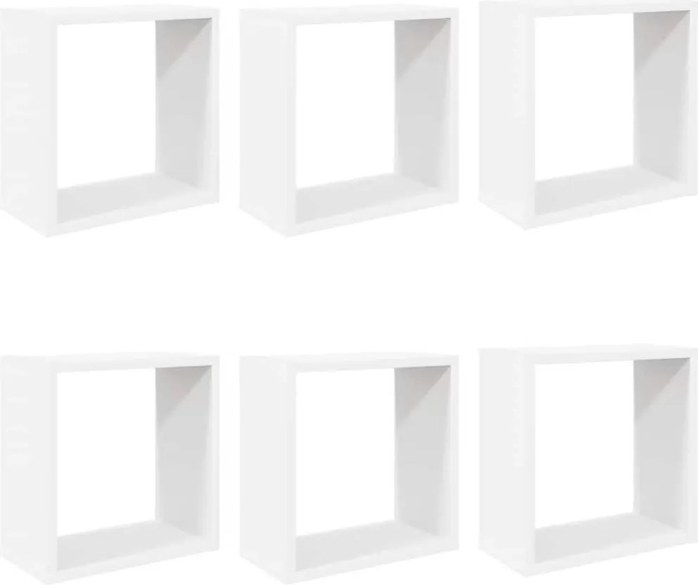 vidaXL 6 db fehér fali kockapolc 30 x 15 x 30 cm