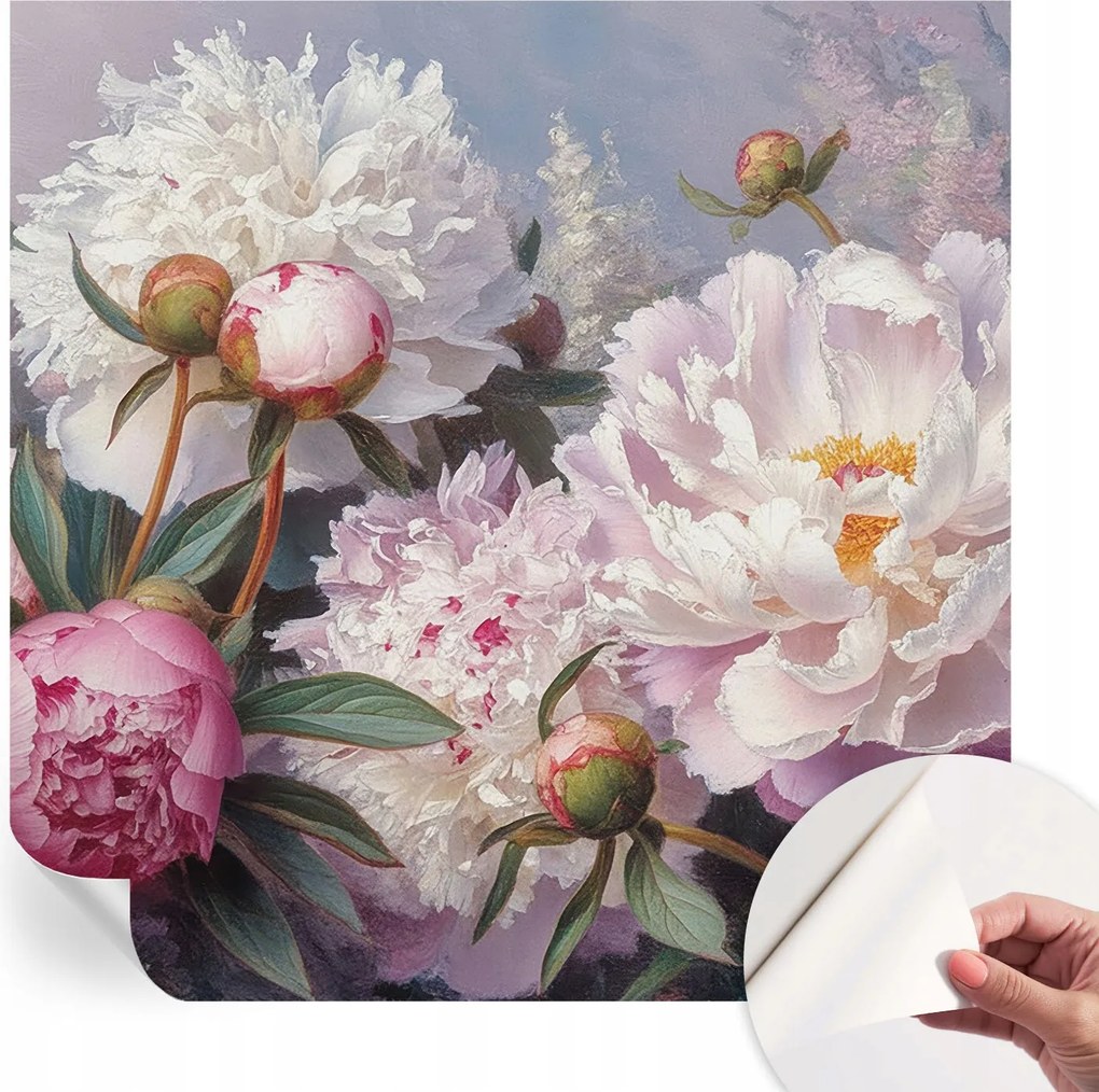 Öntapadós fali fotótapéta Hálószobába Bazsarózsa csokor 250x250 cm