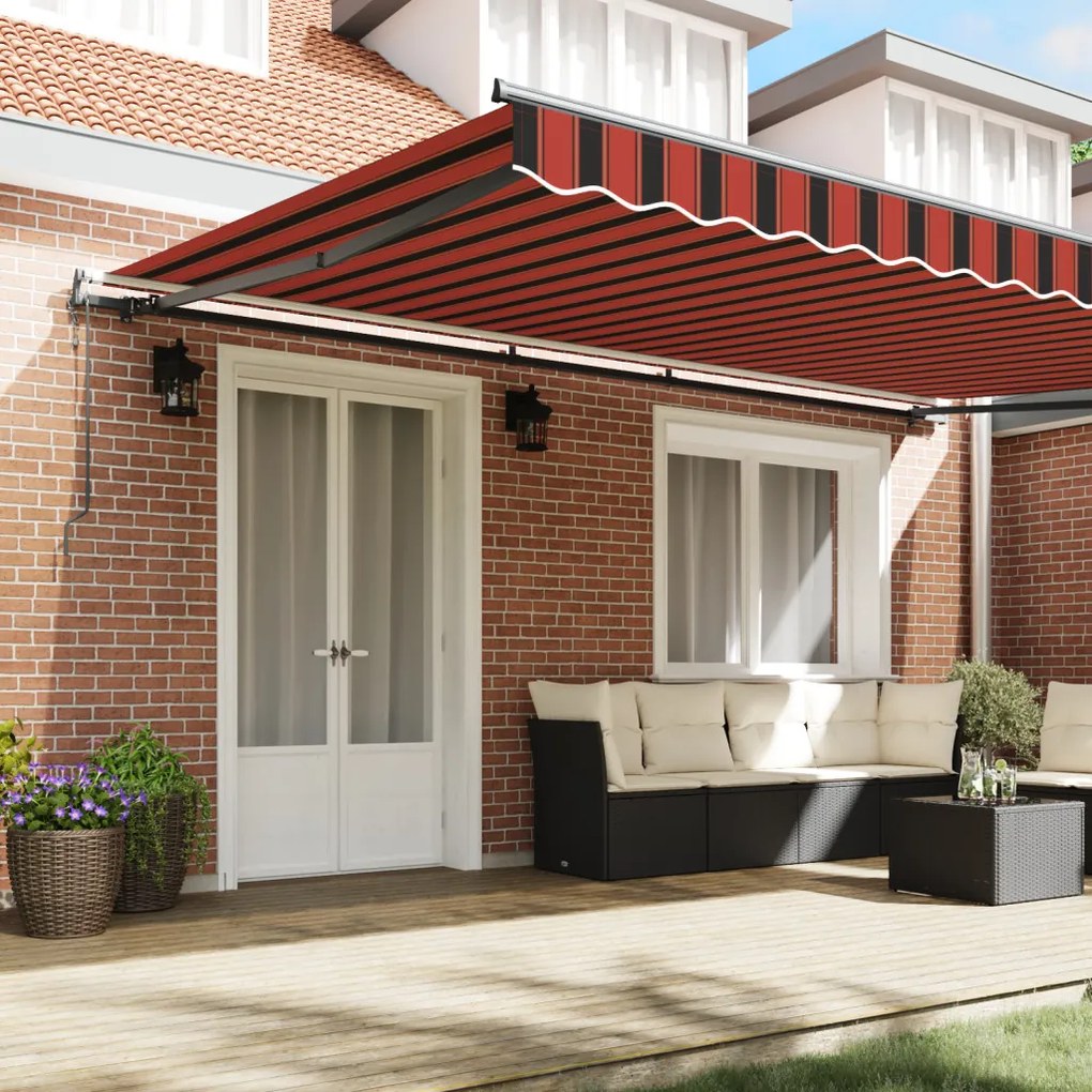automatikusan behúzható napellenző narancssárga és barna 500x350 cm