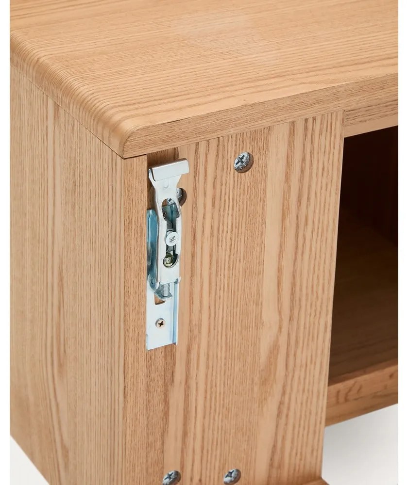 Natúr színű fali mosdó alatti szekrény kőrisfa dekorral 90x35 cm Salaya – Kave Home