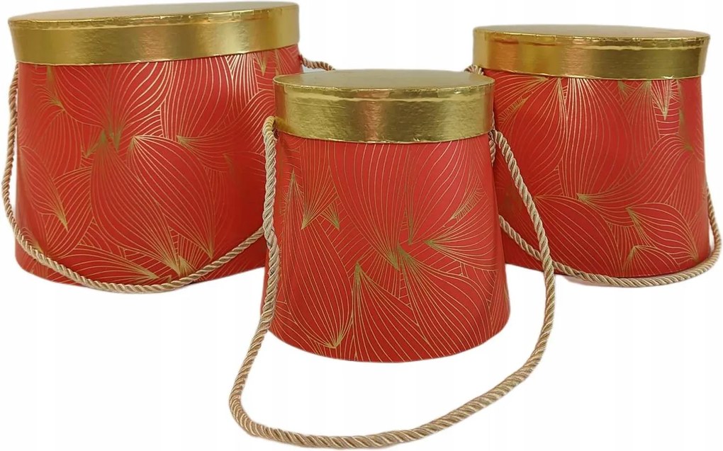 Flowerbox x3 piros-arany mintás