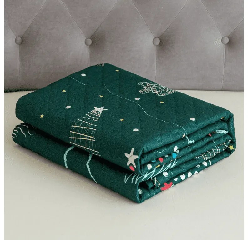 Ágytakaró CHRISTMAS DRIFT zöld Méret: 170 x 210 cm
