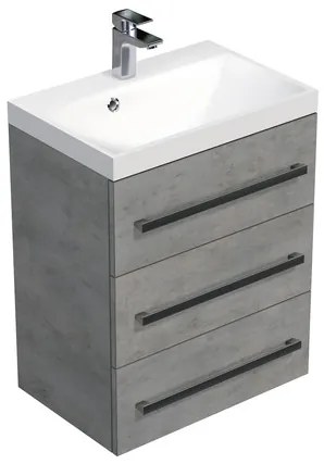 SAT Cube Way Fürdőszobaszekrény mosdóval 60x76,5x40 cm beton CUBE2603BE