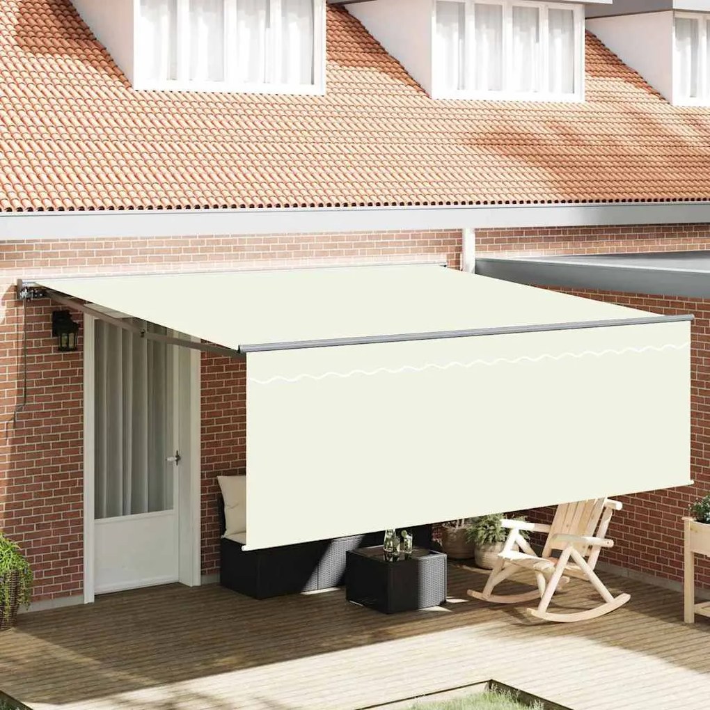 Behúzható napellenző Krém 400 × 300 cm Poliészter
