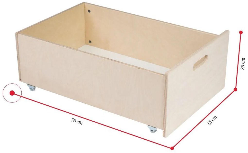 TRENDOS Gyermekágy fiók, 76x51x29, barna