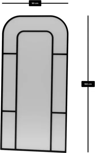 Forma tükör, fekete, 90 cm