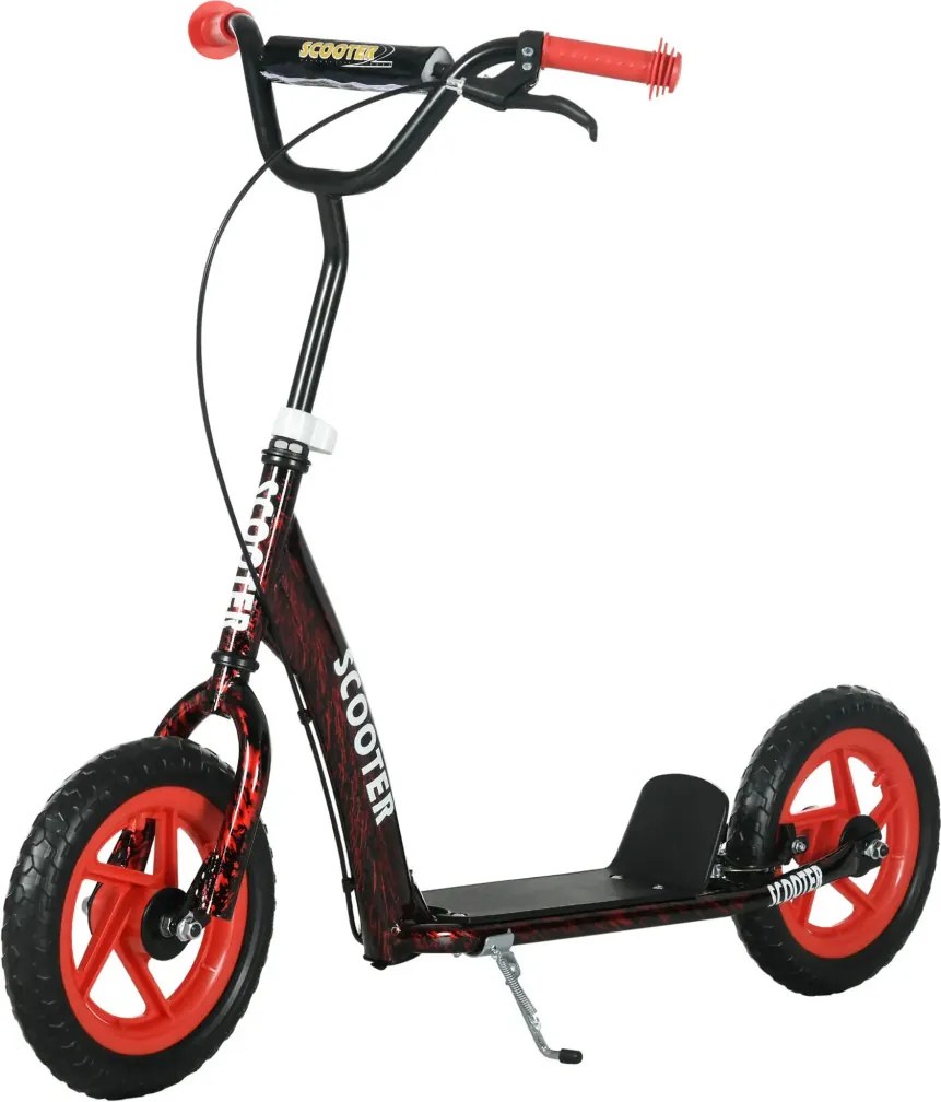 AIYAPLAY gyerek roller, állítható magasságú roller gyerekeknek, fékkel, acél, műanyag, piros