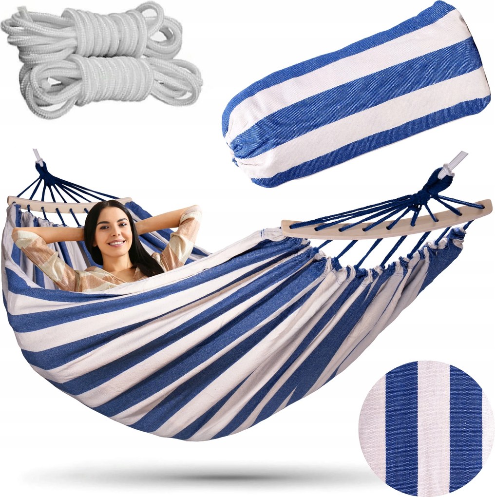 Kerti Függőágy Nagy 2 Személyes XXL Erős Brazil Túra Kerti