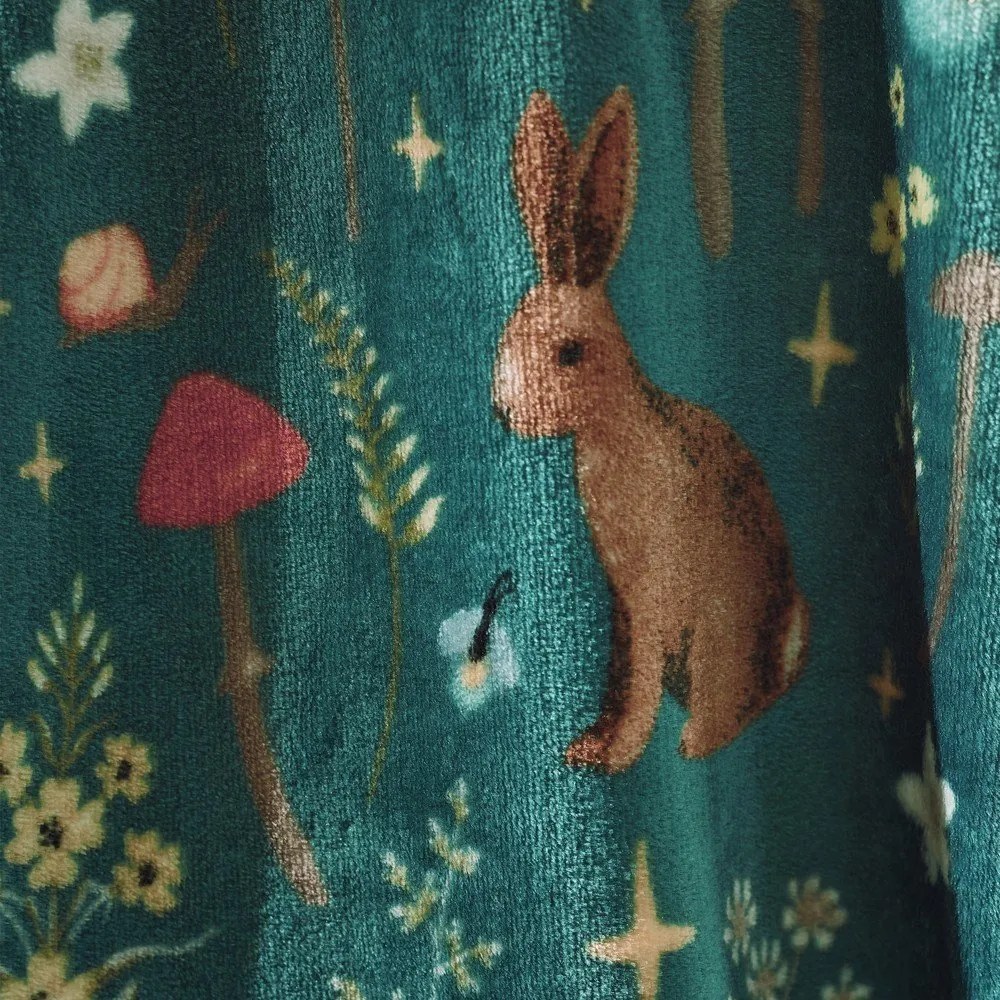 Zöld mikroplüss takaró 130x170 cm Enchanted Twilight Animals – Catherine Lansfield