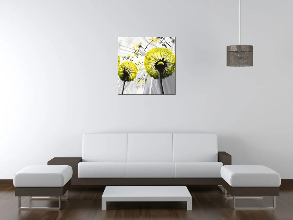 Gario Vászonkép Gyönyöru zöld pitypangok Méret: 50 x 40 cm