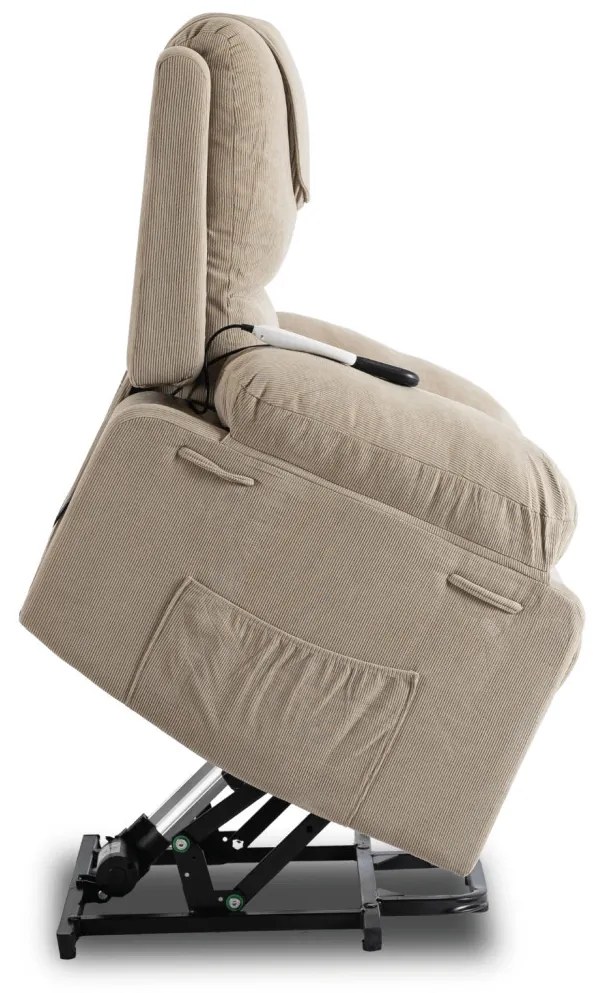 Elektromosan Vezérelhető Masszázsfunkciós Relaxfotel Bézs Színben, Felállást Segítő Funkcióval. FENIX