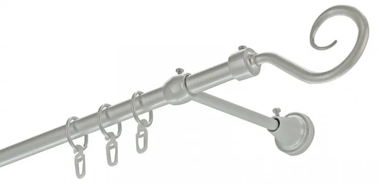 Siera horog egysoros fém karnis szett ezüst 160 cm