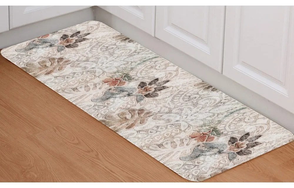 Bézs mosható futószőnyeg 58x190 cm Vintage Garden – Oyo Concept