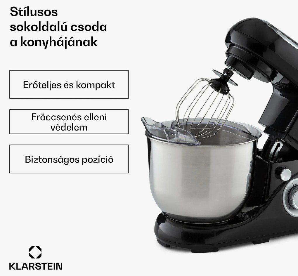 Klarstein Bella Pico 2G, konyhai robotgép, 1300 W, 1,7 PS, 6 fokozat, 5 L