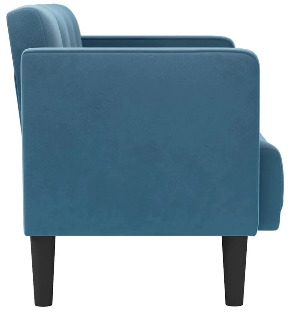kék bársony loveseat kanapé 111 cm