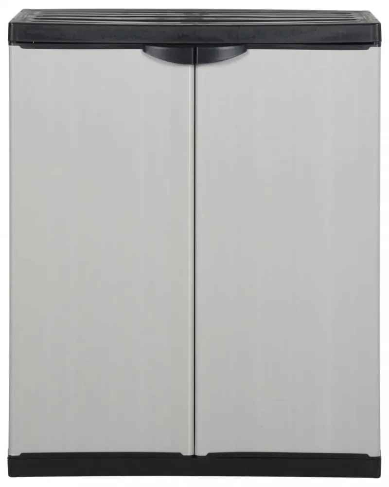 szürke-fekete kerti tárolószekrény 1 polccal 68 x 40 x 85 cm
