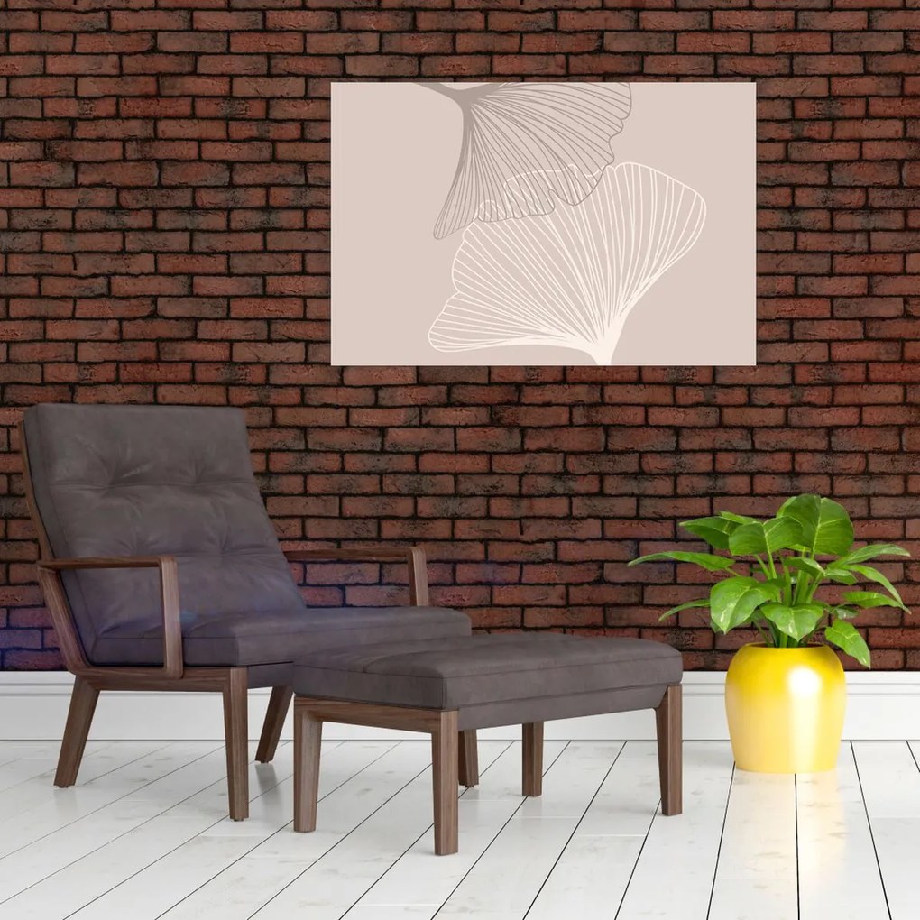 Kép - Bézs színű levelek N⁰2 (90x60 cm)