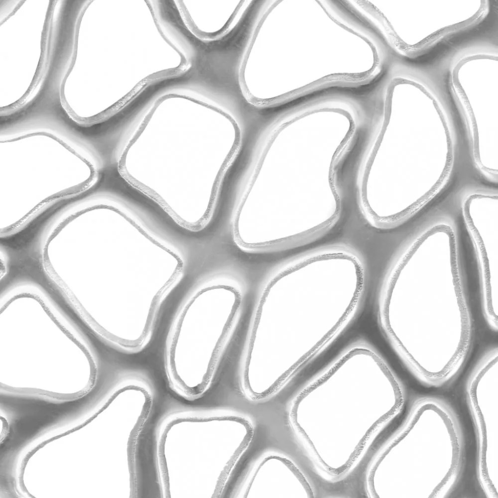 ezüstszínű öntött alumínium dohányzóasztal 70 x 30 cm
