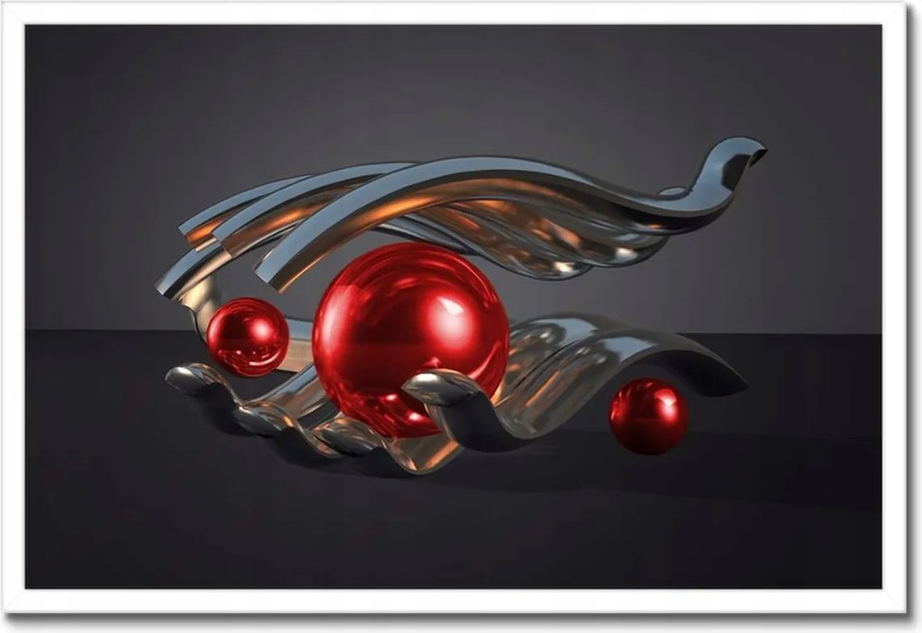 Poszterek keretben 60x40 Piros gömbök a kézben