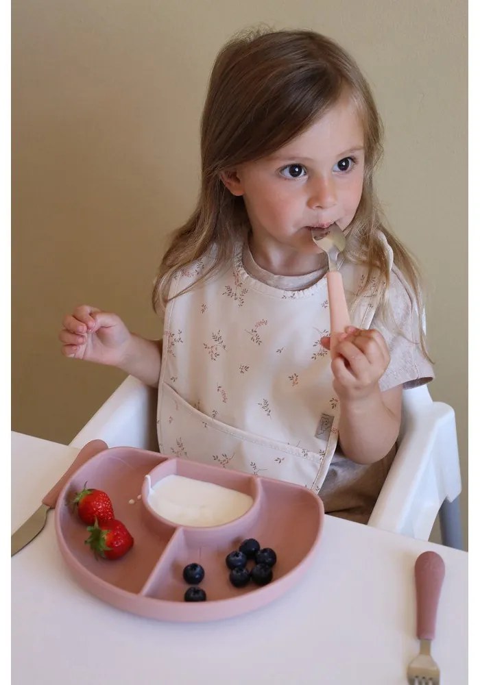 Piros-lazacszínű szilikon gyerek evőeszköz szett 3 db-os Rose Mix – Cam Cam Copenhagen