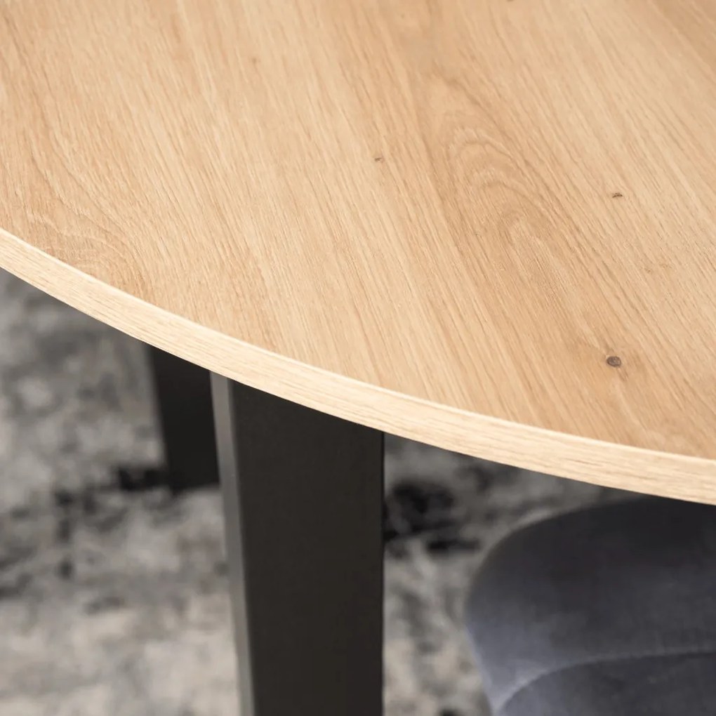 Bővíthető étkezőasztal 102–142 cm Riviera tölgy / fekete színkombinációban – HARRY