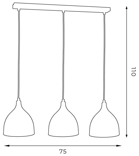 Csillár zsinóron NOAK 3xE27/15W/230V fehér