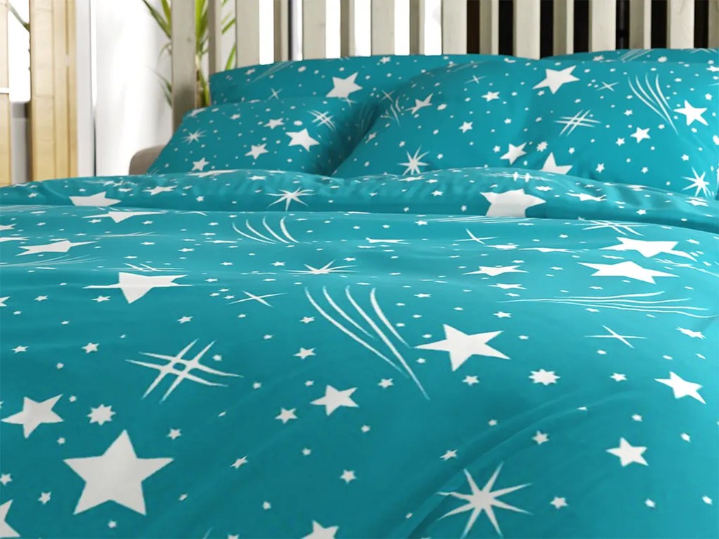 NIGHT SKY türkiz mikroszálas ágyneműhuzat Ágyneműhuzat mérete: 2 db 70 x 90 cm | 200 x 220 cm