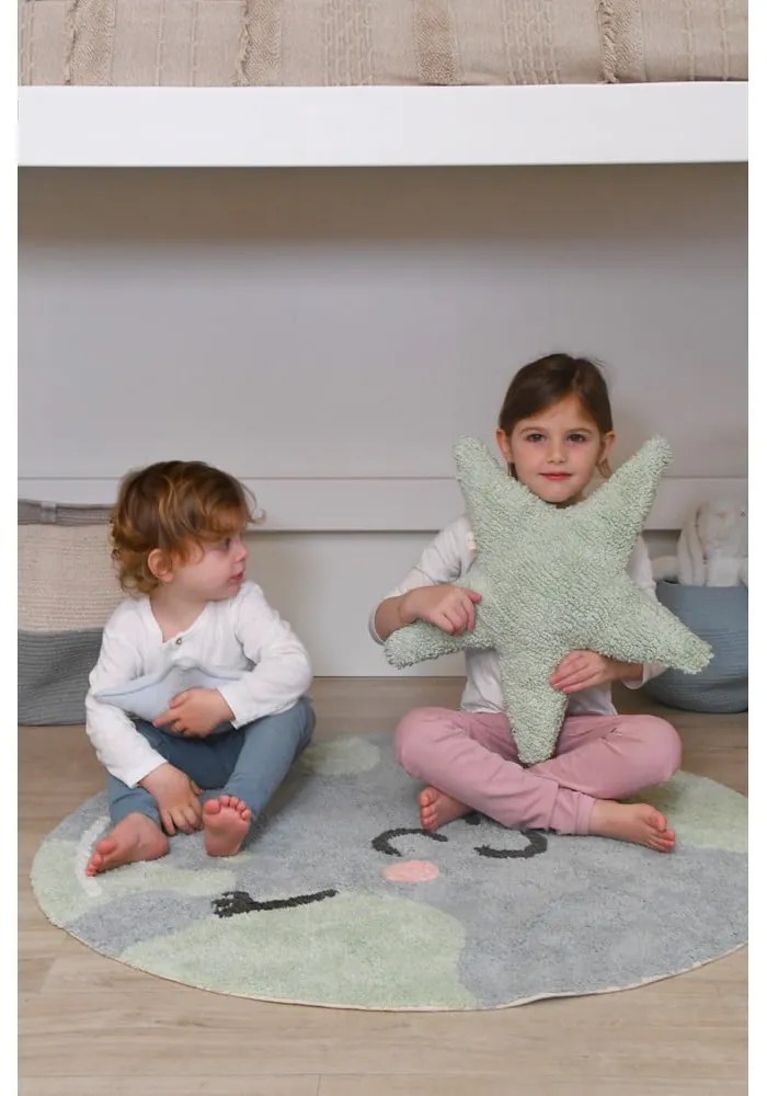 Kék mosható kézi szövésű pamut gyerek szőnyeg ø100 cm Big Big World – Lorena Canals