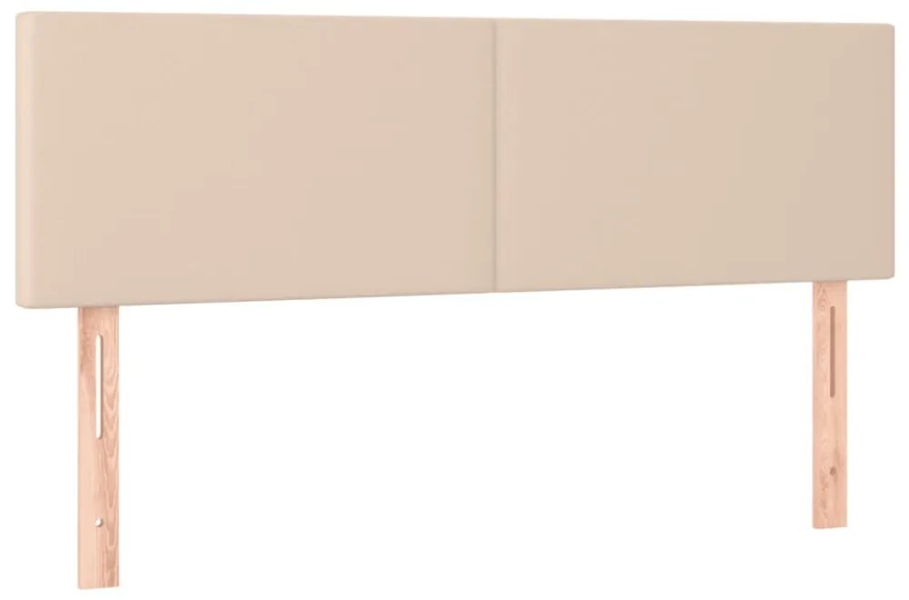 cappuccino színű műbőr rugós ágy matraccal és LED-del 140x190cm