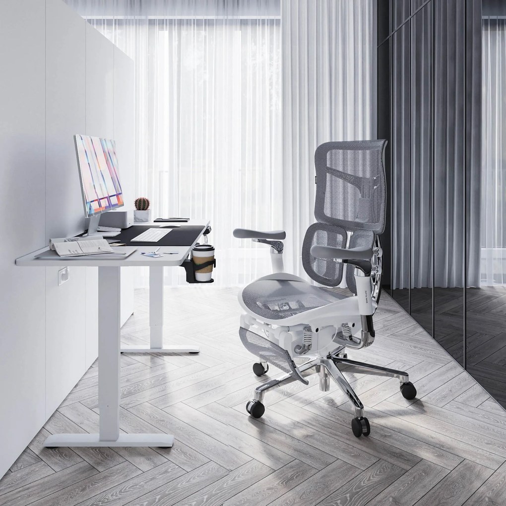 Prémium ergonomikus irodai szék lábtartóval szürke Premium Normal Size: Diablo V-Kinetic