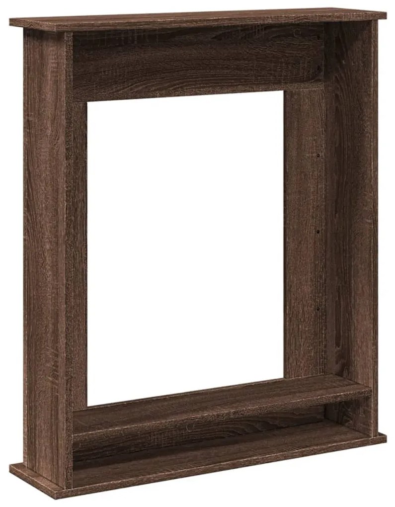 barna tölgy színű szerelt fa kandallóburkolat 75 x 20 x 87,5 cm
