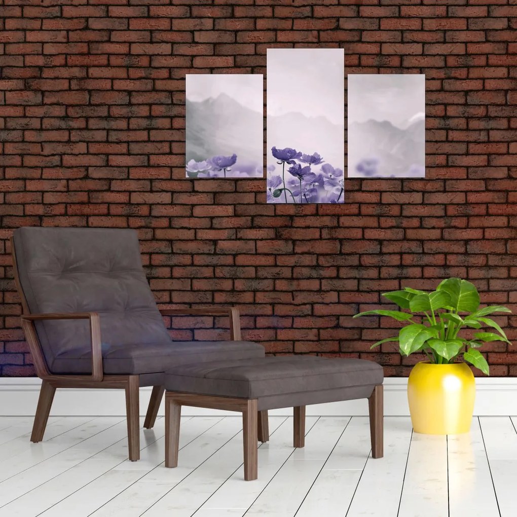 Kép - Lila virágok a hegyekben (90x60 cm)