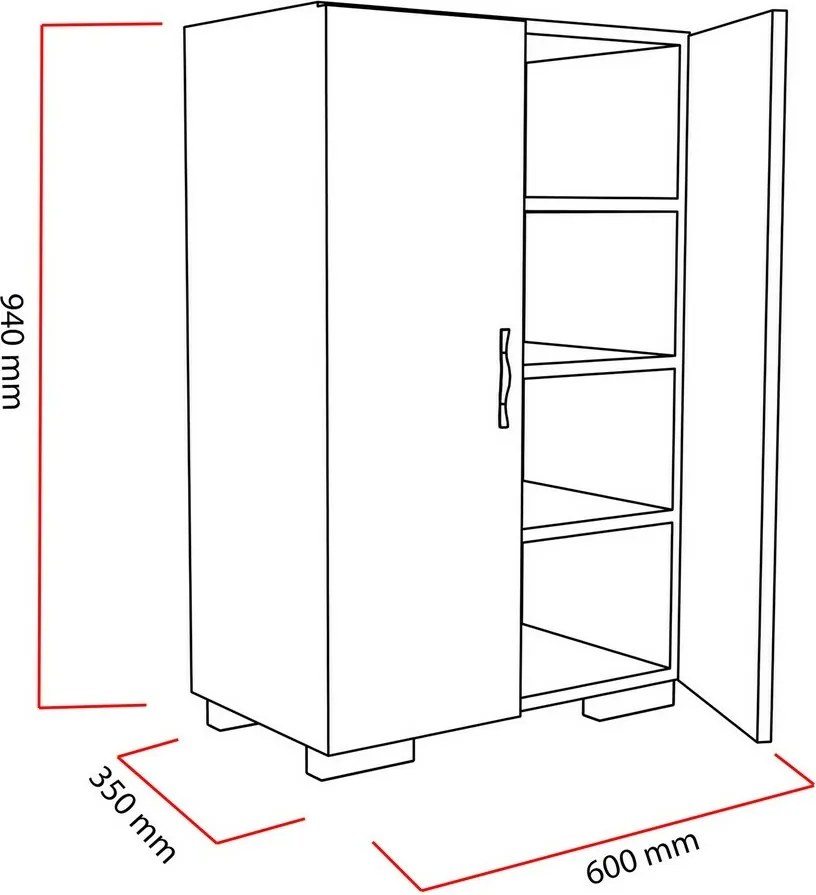 Mada White cipősszekrény