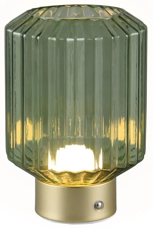 Zöld-aranyszínű LED dimmelhető asztali lámpa üveg búrával (magasság 19,5 cm) Lord – Reality