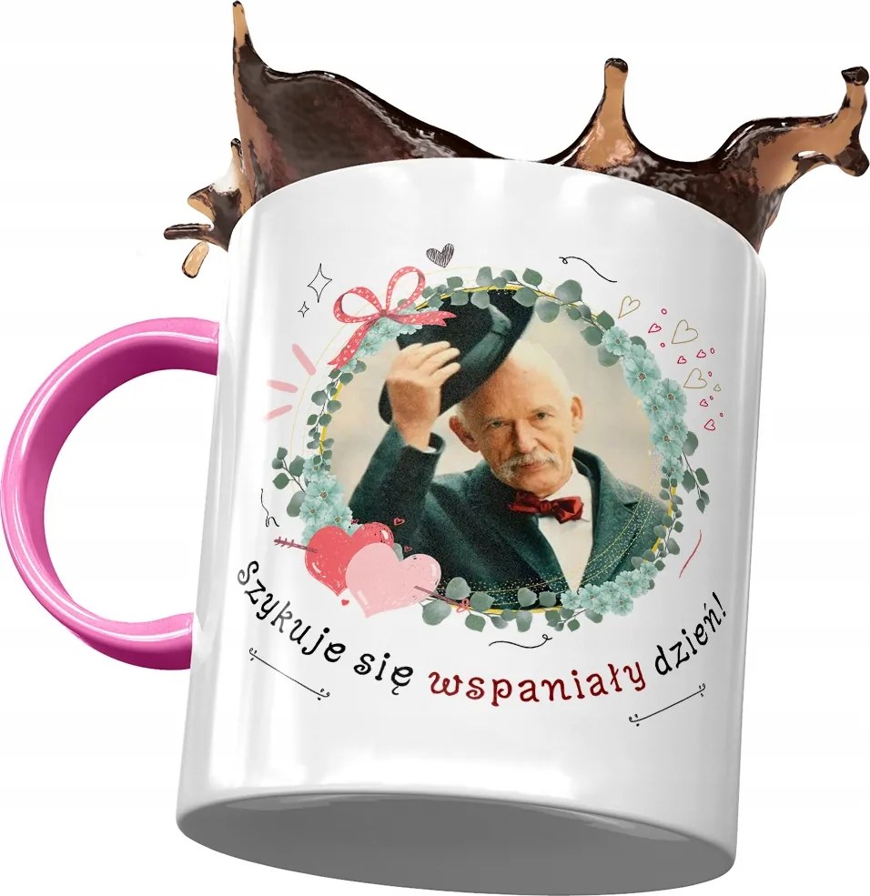 Rózsaszín Janusz Corwin Mikke Bögre Ajándék Nyomtatott Fotóval