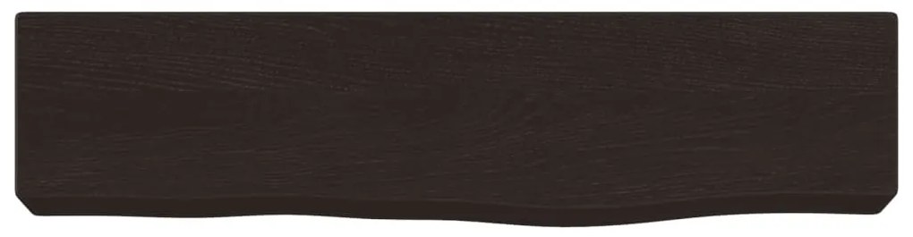 sötétbarna kezelt tömör tölgyfa fali polc 40x10x6 cm