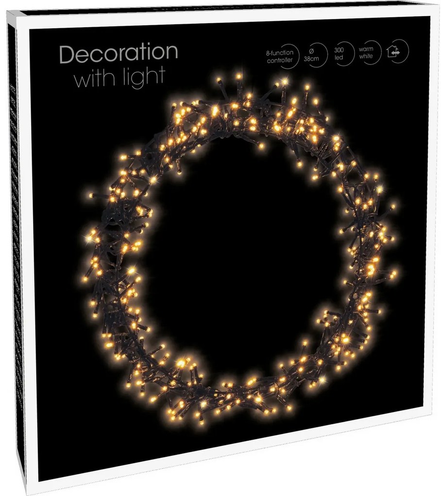 Karácsonyi LED-es világító dekoráció Shining Ring,átmérő 38 cm, 300 LED