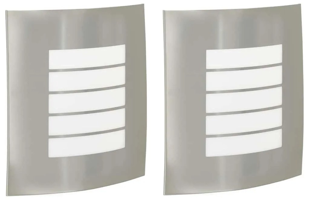 Kültéri Fali Lámpák 2 pcs Ezüst 23.5 x 10.5 x 26 cm