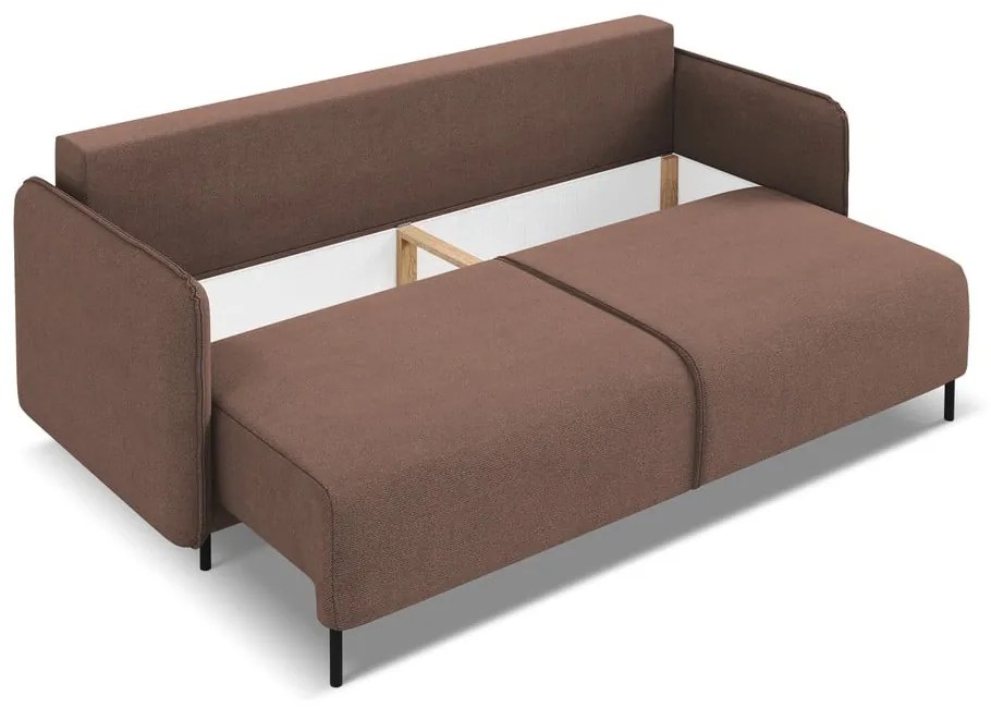 Rózsaszín kinyitható-tárolóhelyes kanapé 226 cm Luana – Makamii