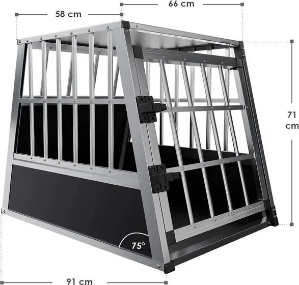 Juskys Alumínium láda kutyáknak L